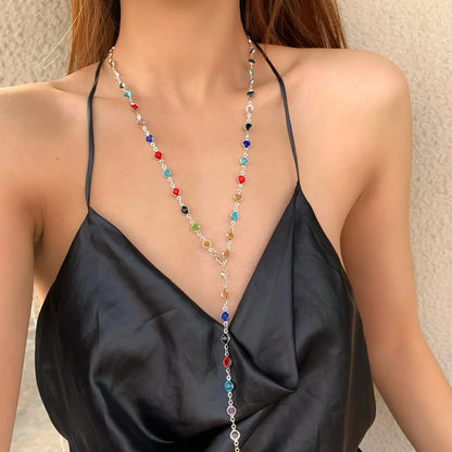 Bohemian Y-Shaped Necklace for Women – Y2K Metal Clavicle Chain Choker