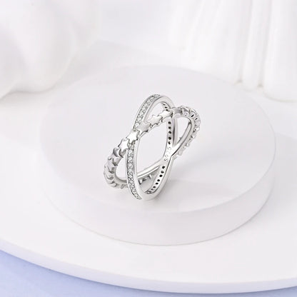 925 Sterling Silver Zircon Star Geometric Ring – Engagement Jewelry for Women