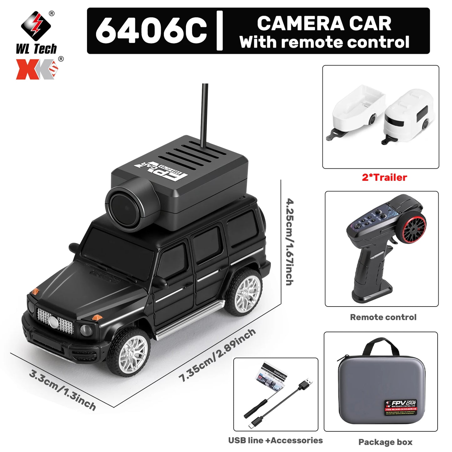 WLtoys 1/64 Mini RC Car with 720P FPV Camera – WiFi APP & 2.4G Remote Control (6405/6406)
