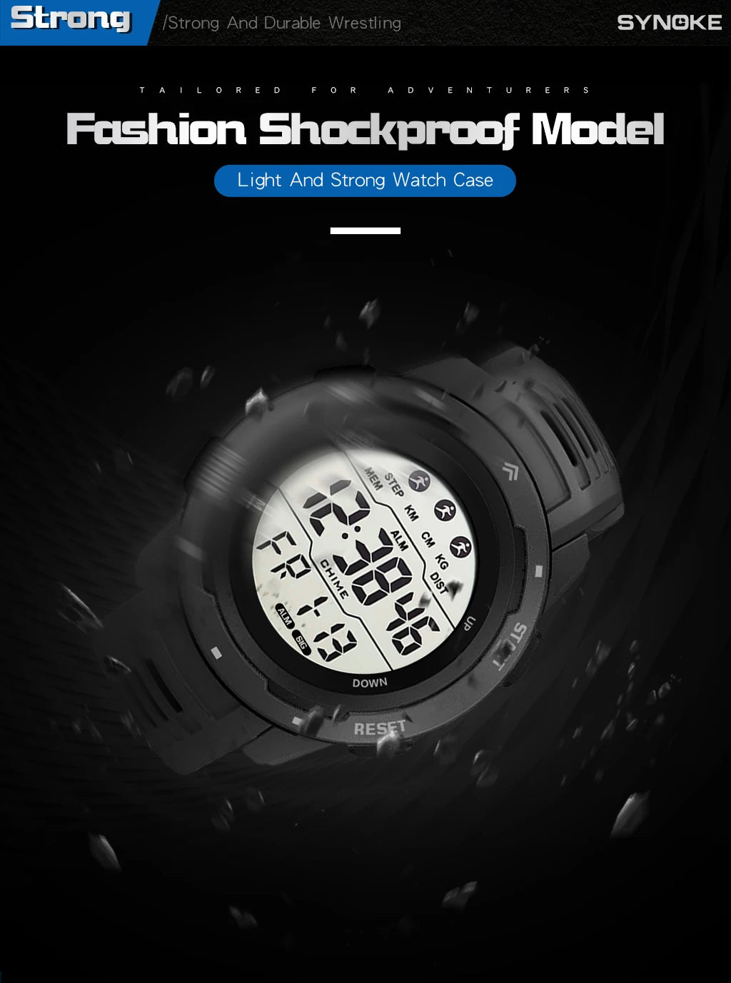 Digital Watches Men Men Numbers Sport Watch 5ATM Waterproof Back Light Round Screen Digital Multifunction Alarm Swimming