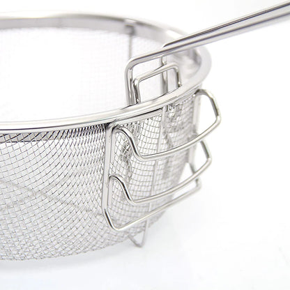 Stainless Steel French Fries Basket with Handle – Deep Fryer Strainer & Blanching Skimmer