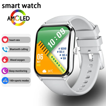 Ultra Thin Smartwatch 1.96" AMOLED – Always-On Display, Call Reminder, Compatible with Huawei & Android