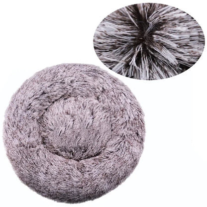 40-90cm Round Plush Pet Bed - Winter Warm Dog & Cat Bed for Medium-Large Pets - BeeTrendyShop.COM