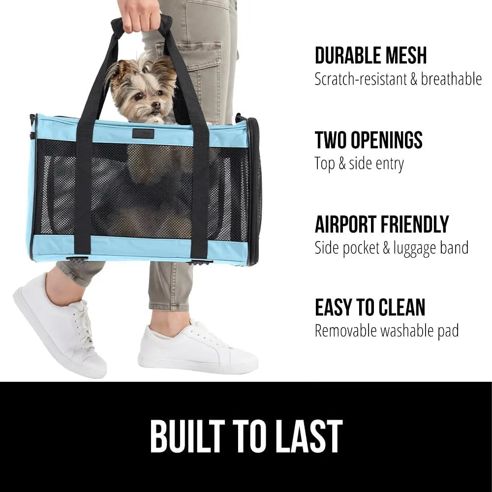 Collapsible Cat Carrier Bag – Transparent Breathable Mesh, Lightweight & Portable (Up to 10KG)