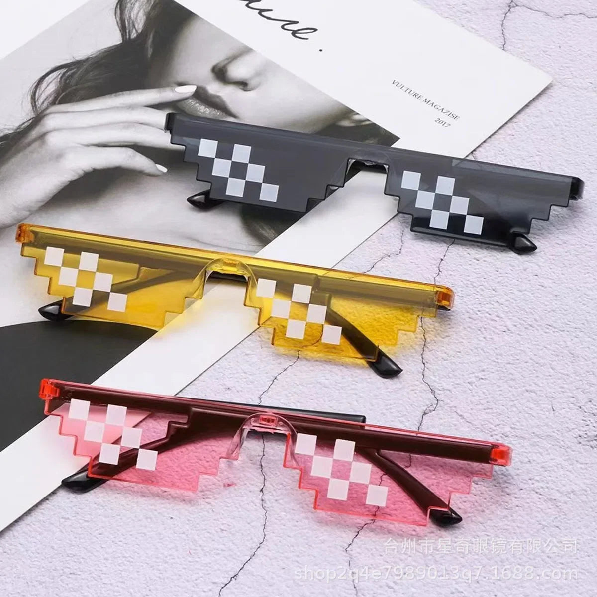 5Pcs NEW Mosaic Sunglasses Trick Toy