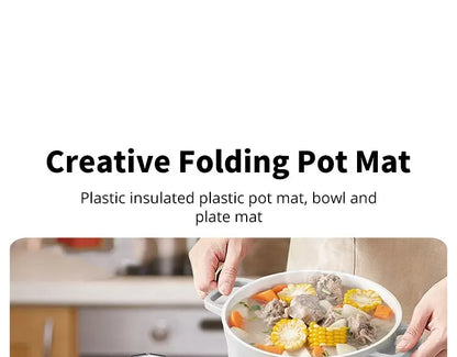 Folding Heat Insulation Pot Mat & Placemat – High Temperature Resistant Coaster for Pots & Pans