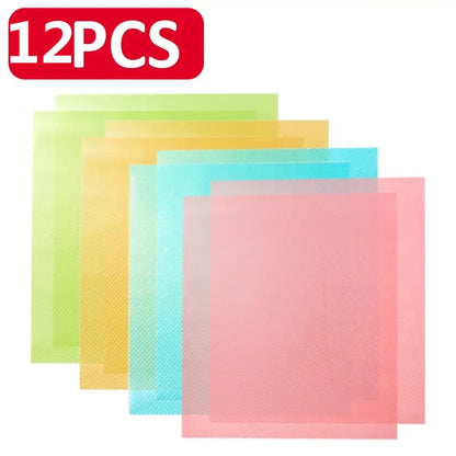 Cabinet & Refrigerator Liner Mats – Cuttable Moisture-Proof Easy-Clean Shelf Mats | 4/8/12pcs