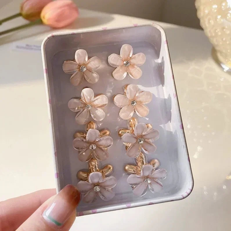 Mini Flower Hair Claw Clips – Colorful Opal Hairpins for Women & Girls (1/10Pcs)
