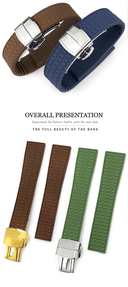 Natural Rubber Watch Strap for Patek Philippe Aquanaut 5067 5068 – 18mm 19mm Soft Silicone Women