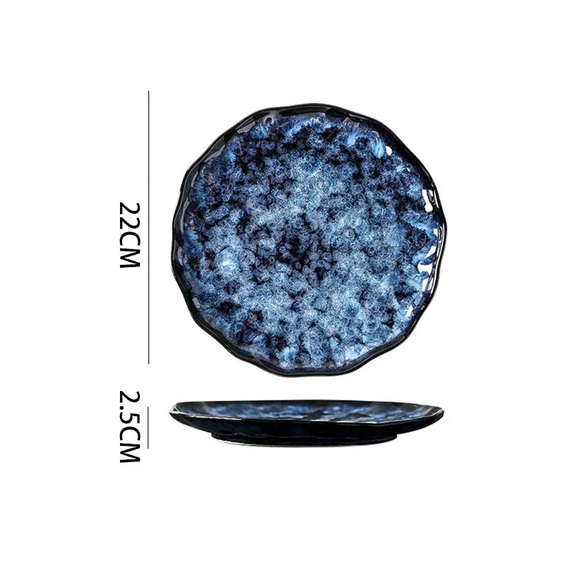 Creative Irregular Ceramic Tableware Soup Bowl Salad Bowl Dessert Plate Deep Plate Fish Plate Seasoning Dish Specialty Tableware