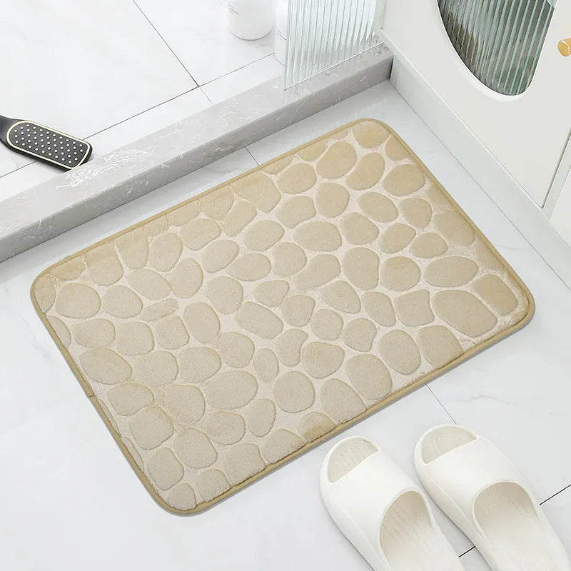 1pc Anti-Slip Cobblestone Floor Mat for Bathroom, and Absorbs Water and Reduces Slips and Falls - BeeTrendyShop.COM