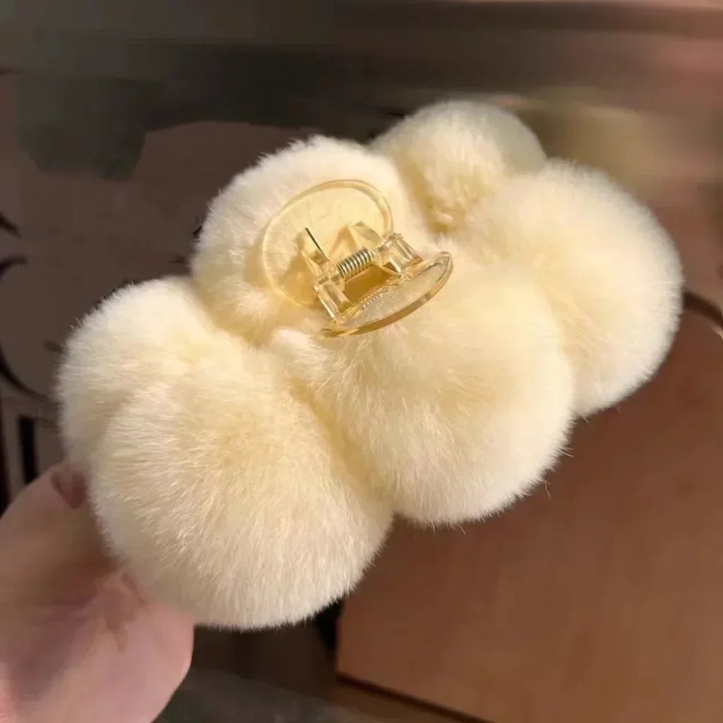 Furry Korean Hair Claw Clip – Fashion Barrette for Women