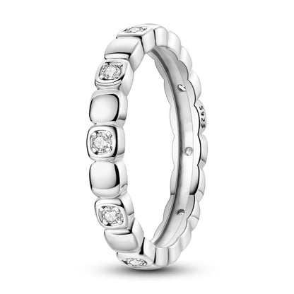925 Sterling Silver Zircon Star Geometric Ring – Engagement Jewelry for Women