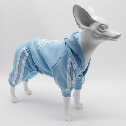 Adidog Dog Jumpsuit – Sports Hoodie Suit for Small Dogs | Chihuahua, Terrier & Beagle | 7 Colors