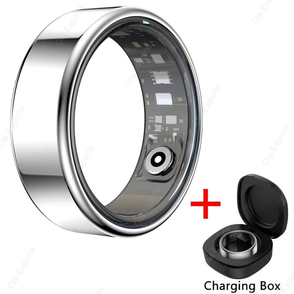 New Smart Ring Men Women, Heart Rate and Blood Oxygen Monitor Smart ring IP68 & 5ATM Waterproof, Multi-sport Mode Rings Man