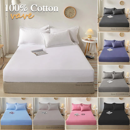 Fitted Bed Sheet with 360° Elastic Band – Mattress Protector Cover for Single, Double, King & Queen 160x200