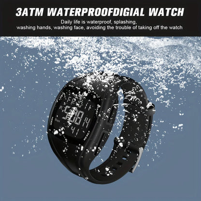 Men's Outdoor Digital Watch – LED Backlight, 5D Pedometer, Countdown, Stopwatch, Waterproof