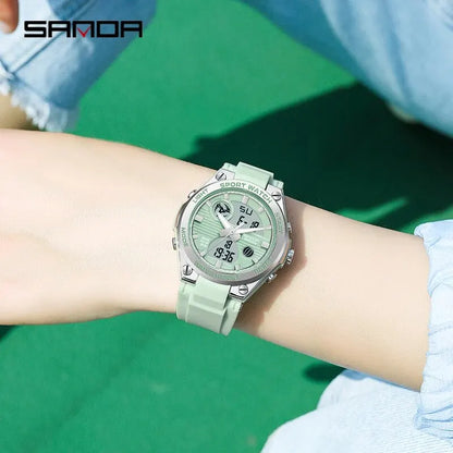 SANDA Brand G Style LED Digital Watch Women Sport Chronograph Lady Quartz Wristwatch 50m Waterproof Female Girl Electronic Clock - BeeTrendyShop.COM