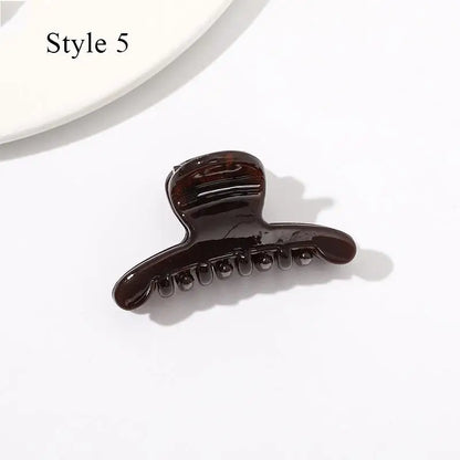 Mini Jelly Color Hair Claw Clip – Geometric Acrylic Shark Clip for Women & Girls