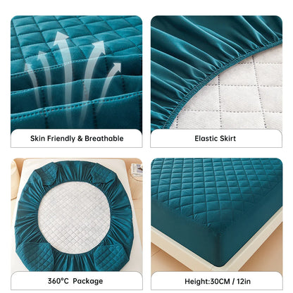 1pc 3D Air Fabric Thick Mattress Cover, 100% Waterproof Mattress Protector, Soft and Breathable Fitted Bed Sheet (No Pillowcase) - BeeTrendyShop.COM