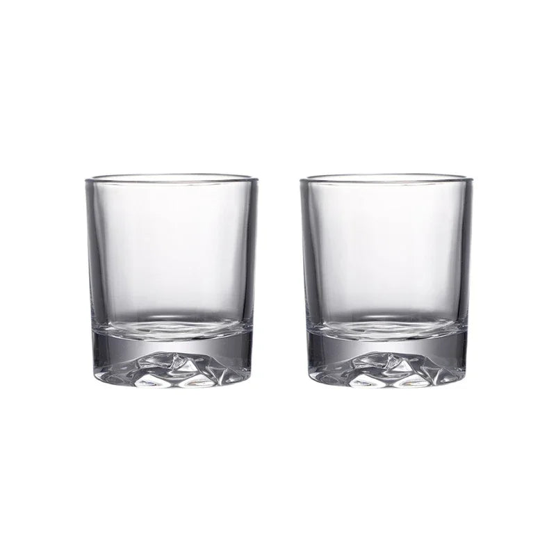 2pcs Vintage Transparent Drinking Glasses Set – Bar Cocktail & Whiskey Glasses