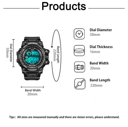 New Men LED Digital Watches Luminous Fashion Sport Waterproof Watches For Man Date Army Military Clock Relogio Masculino - BeeTrendyShop.COM