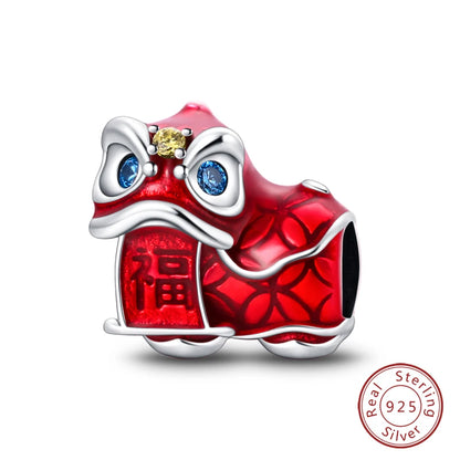 925 Sterling Silver Red Wine, Chili & Dumbbell Charm Bead – Fun DIY Jewelry