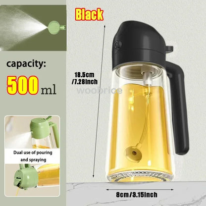 2-in-1 Kitchen Oil Sprayer & Brush – Glass Olive Oil Bottle with Anti-Leakage Design