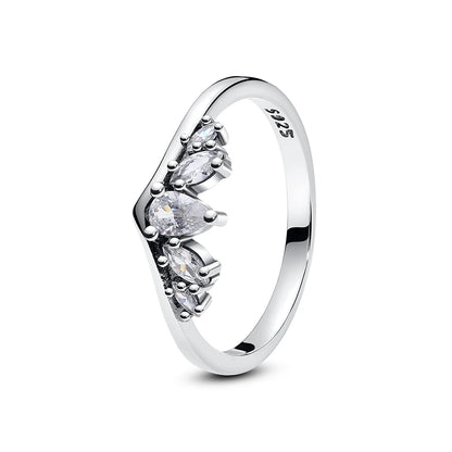 925 Sterling Silver Love Heart Crown Ring – Rose Gold Engagement Jewelry