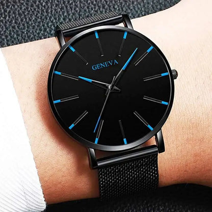 Fashion Ultra Thin Men’s Business Watches Simple Mesh Band Quartz Wristwatch Casual Man Watch Reloj Hombre - BeeTrendyShop.COM