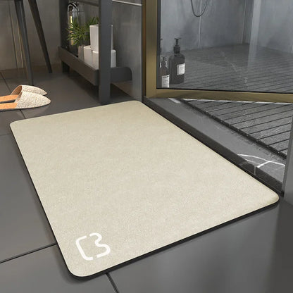 Diatom Mud Bathroom Mat – Nordic Style Anti-Slip Absorbent Toilet Floor Carpet | Soft Diatomite