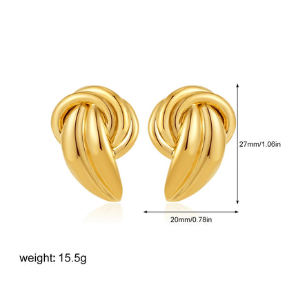 Retro Twist C-Shape Hoop Earrings – Geometric Punk Jewelry for Women