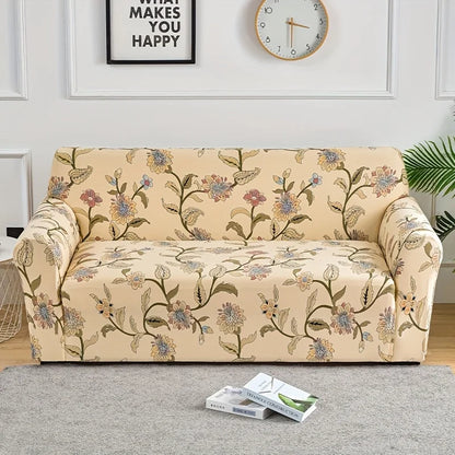 1pc Flower Printed Elastic Sofa Cover Antidirty Spandex Sofa Cover Furniture Protector for Bedroom Office Living Room Home Decor - BeeTrendyShop.COM