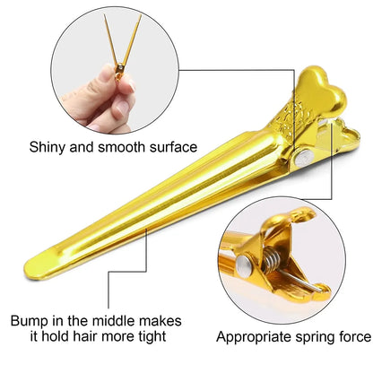 Pro Hairdressing Section Clips – Steel Barber Styling Clamps for Salon & Home