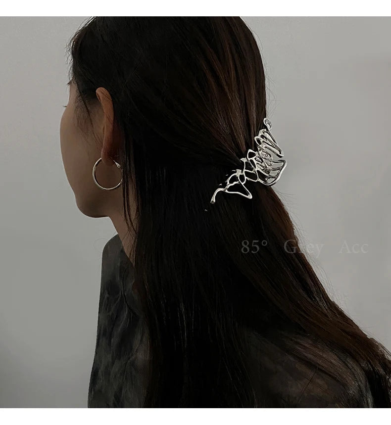 Large Metal Hair Claw Clip – Punk & Vintage Style Barrette for Women