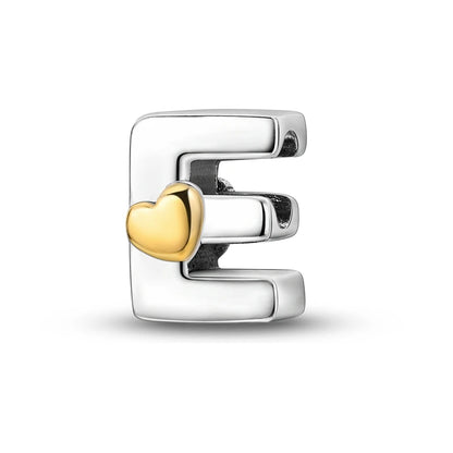 925 Sterling Silver A-Z Letter Charm Beads – Gold Alphabet DIY Birthday Jewelry