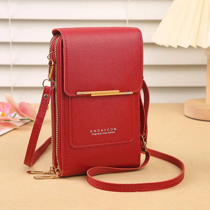 Crazy Bag Fashion Touch Screen Lock Cell Phone Bag Women's Mobile Phone Card Holder Crossbody Shoulder Bag - BeeTrendyShop.COM