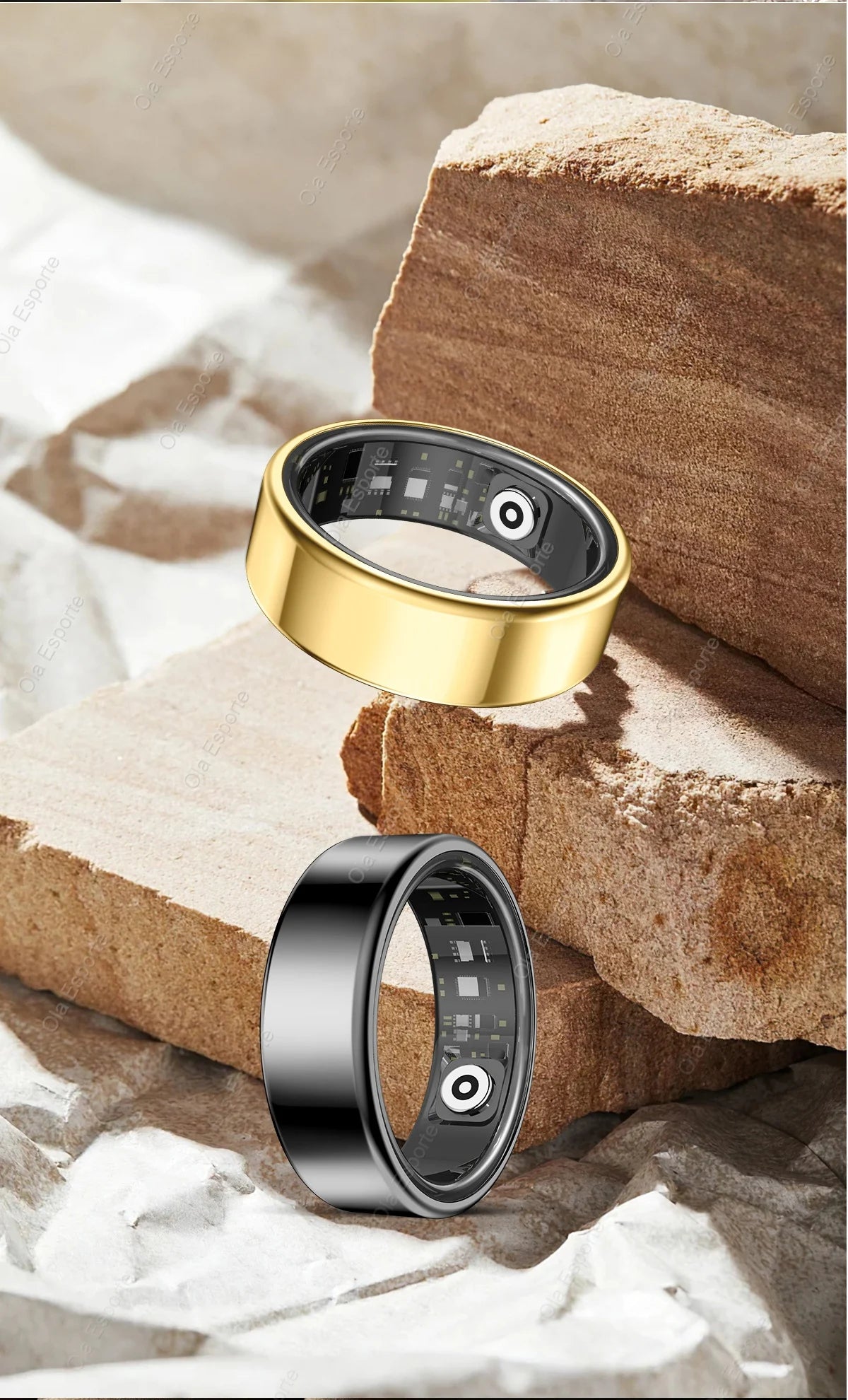 New Smart Ring Men Women, Heart Rate and Blood Oxygen Monitor Smart ring IP68 & 5ATM Waterproof, Multi-sport Mode Rings Man