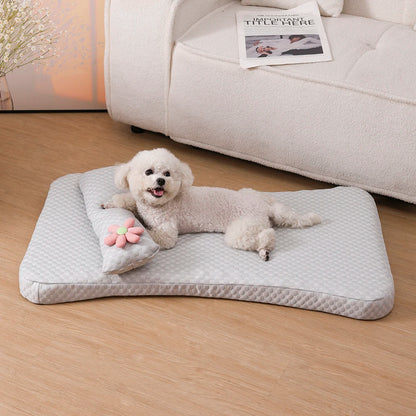 Summer Cooling Pet Bed - Ice Silk Mat with Pillow for Dogs & Cats - BeeTrendyShop.COM