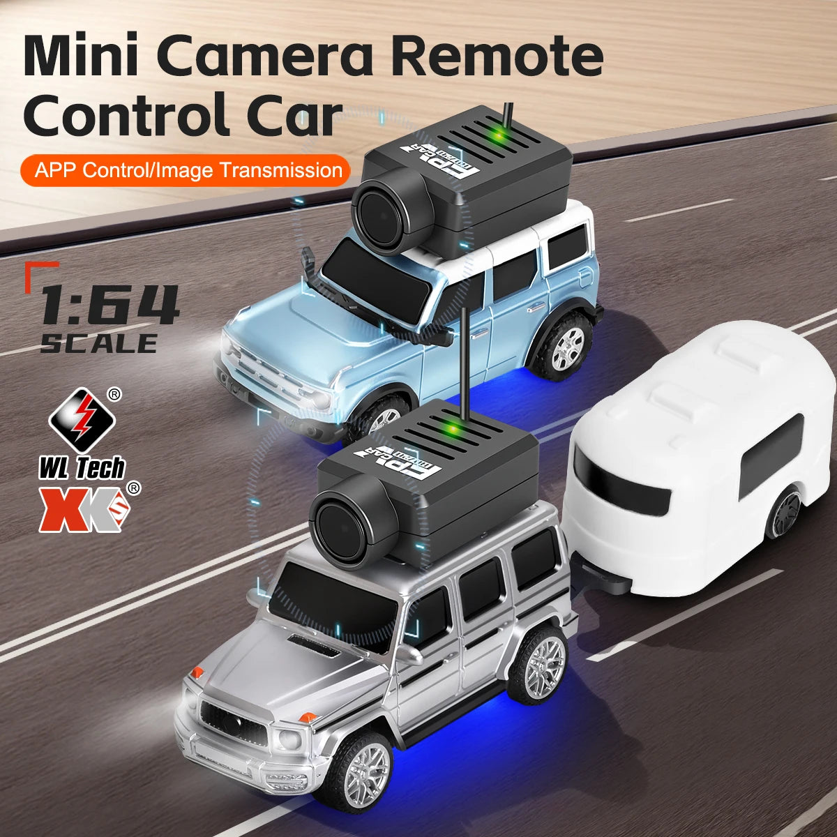 WLtoys 1/64 Mini RC Car with 720P FPV Camera – WiFi APP & 2.4G Remote Control (6405/6406)