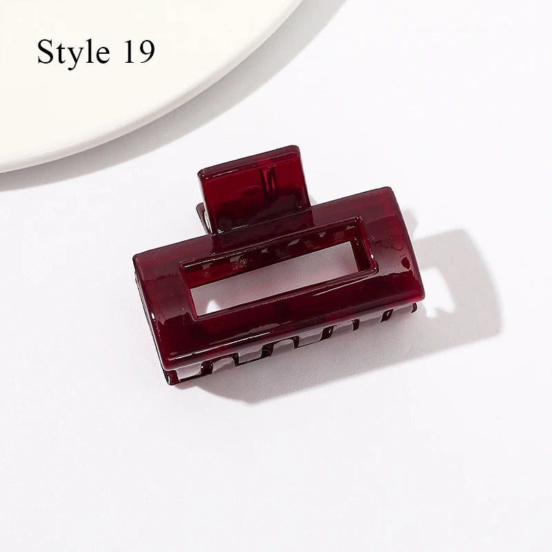Mini Jelly Color Hair Claw Clip – Geometric Acrylic Shark Clip for Women & Girls