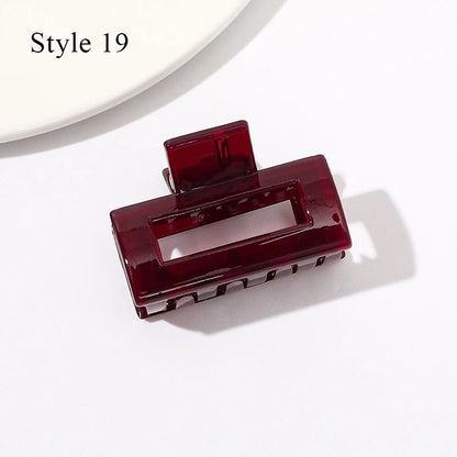 Mini Jelly Color Hair Claw Clip – Geometric Acrylic Shark Clip for Women & Girls