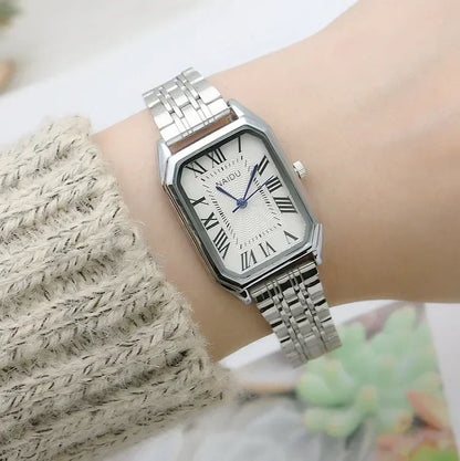 Retro Watches Classic Casual Quartz Dial Leather Strap Band Rectangle Clock Fashionable Wrist Watches for Women Wrist Watch - BeeTrendyShop.COM