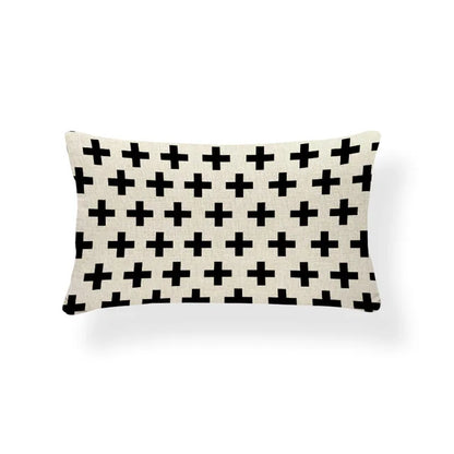 Nordic Geometric Zigzag Rectangle Cushion Cover – Cotton Linen Throw Pillow Cover 30x50CM