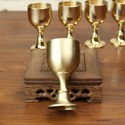 Gold Brass Wine Cup – Anti-Rust High Foot Stemware for Weddings & Parties