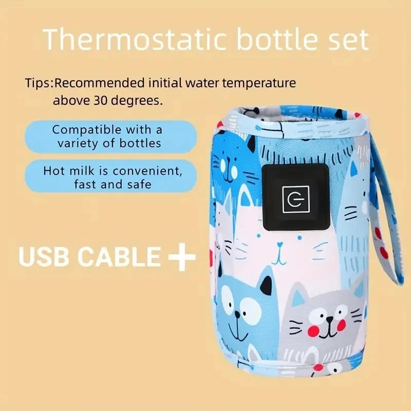 Portable USB Milk Warmer Bag – Insulated Stroller Travel Nursing Bottle Heater
