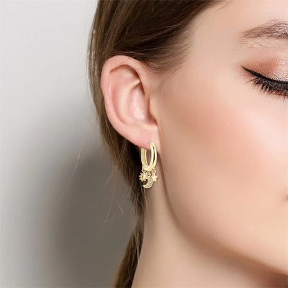 Pandach 925 Silver Pearl Bee Star Moon Stud Earrings – Trending Fashion Jewelry for Women