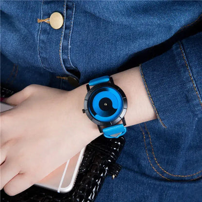 Fashion Creative Rotation Watches Men Sports Watches Leather Strap Quartz Wristwatches Men Women Unisex Watch Relogio Masculino - BeeTrendyShop.COM