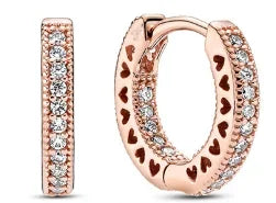 925 Sterling Silver Sparkling Hoop Earrings – Moon Pearl Heart Crystal Jewelry for Women