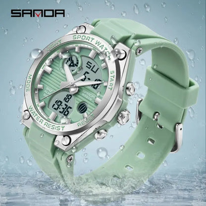 SANDA Brand G Style LED Digital Watch Women Sport Chronograph Lady Quartz Wristwatch 50m Waterproof Female Girl Electronic Clock - BeeTrendyShop.COM